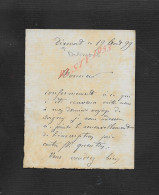 PETITE LETTRE DE 1899 ECRITE DE DIXMONT : - Manuscrits