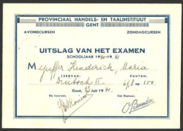 Uitslag Examen 1941 - Diplômes & Bulletins Scolaires