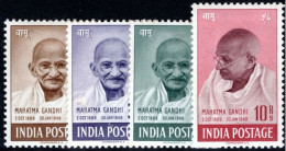 India 1948 Mahatma Gandhi Mourning 4v SET Mounted Mint, NICE COLOUR As Per Scan - Ongebruikt