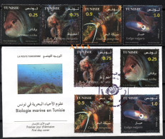 2021-Marine Biology In Tunisia- Full Set MNH** +FDC // Biologie Marine En Tunisie -série +Env. 1er Jour - Tunisie (1956-...)