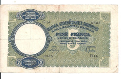 ALBANIE 5 FRANGA ND1939 VF P 6 - Albanien