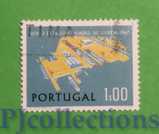 S511 - PORTOGALLO - PORTUGAL 1967 CANTIERE NAVALE - SHIPYARD 1e USATO - USED - Used Stamps