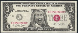 U.S.A. FANTASY NOTE NLP 3  DOLLARS  1996 RODHAM  FEMINIST STATES OF AMERICA UNC. - Andere & Zonder Classificatie