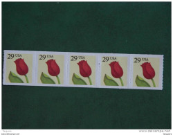 USA Etats-Unis D'Amerique United States 1991 TULP TULIPE Percé En Lignes 5 X Yv 1934b MNH ** - Stroken En Veelvouden