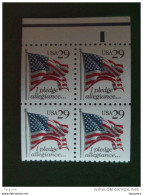 USA Etats-Unis D'Amerique United States 1992 Drapeau Chiffre Rouge Yv 2120 Bis Sc 2594 MNH ** Plate N°1111 - Numéros De Planches