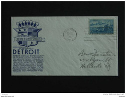 USA Etats-Unie United States 1951 Jul 24 FDC Landing Of Cadilac Detroit Auto Yv 551 Sc 1000 - 1951-1960