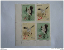 USA Etats-Unis D'Amerique United States 1994 Crane Grues Kraanvogels Oiseaux Bloc Of 4 Plate B 1111 Yv  2281-2282 MNH ** - Plaatnummers