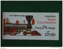 USA Etats-Unis United States 1993 Booklet (20) American Steam Locomotives Train SC 2847a  Yv C2260 MNH ** - 3. 1981-...