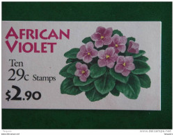 USA  Etats-Unis United States 1993 Booklet (10) Carnet African Violet Fleur SC 2486a Yv C2192(I) MNH ** - 3. 1981-...