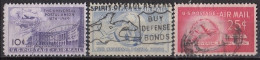 UNITED STATES 601-603,used,falc Hinged - UPU (Union Postale Universelle)