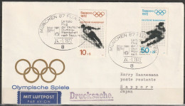 Lufthansa Olympiapost LH 5650 München - Sapporo 24.1.1972 Ankunftstempel 26.1.72 (FP 195) Günstiger Versand - Premiers Vols
