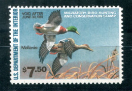 USA - Duck Stamp Mnh - Void After June 30,1981 - Ente, Canard - ETATS-UNIS - Duck Stamps