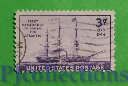 S524 - STATI UNITI D'AMERICA - USA 1944 NAVE A VAPORE - STEAMSHIP 3c USATO - USED - Used Stamps