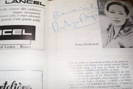 4 Autographes Artistes Lyrique Programme Théatre De Rouen Saison 1988-89 - Zangers & Muzikanten