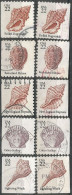 USA 1985 Shells - Cpl5v Set In Single Pieces  From Booklets - VFU - Blocchi & Strisce
