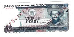 Billet  - Cuba -  Banco  Nacional De Cuba  - 1991 - -valeur Veinte  Pesos  -  Specimen - Sonstige – Amerika