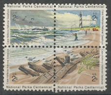 USA 1972 Cape Hatteras National Seashore  SC # 1448/51  Complete 4v Set In Block4 - Blocchi & Strisce