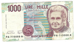 Billet  -  Italie  -   Banca  D'italie -1000 Lire - 1999 - Andere - Europa