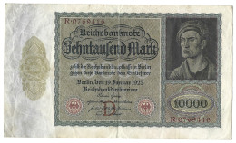 Billet  - Allemagne -  Valeur 10000 - Reichbannote - Berlin  19 Janvier 1922  - R-0769416 - Andere - Europa