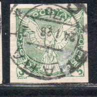 CZECHOSLOVAKIA CESKA CECOSLOVACCHIA 1918 1920 IMPERF. NEWSPAPER STAMPS WINDHOVER 5h USED USATO OBLITERE' - Sellos Para Periódicos