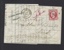 LETTRE 1867 N° 24 OBL BAR LE DUC - 1849-1876: Classic Period