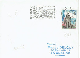 690 Monaco Rainier 0,12 F. Multicolor Flamme Centenaire Monte Carlo 22-7-1966 - Storia Postale