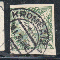CZECHOSLOVAKIA CESKA CECOSLOVACCHIA 1918 1920 IMPERF. NEWSPAPER STAMPS WINDHOVER 5h USED USATO OBLITERE' - Timbres Pour Journaux