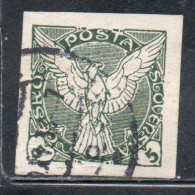 CZECHOSLOVAKIA CESKA CECOSLOVACCHIA 1918 1920 IMPERF. NEWSPAPER STAMPS WINDHOVER 5h USED USATO OBLITERE' - Timbres Pour Journaux