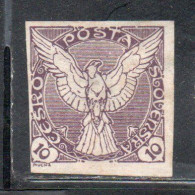 CZECHOSLOVAKIA CESKA CECOSLOVACCHIA 1918 1920 IMPERF. NEWSPAPER STAMPS WINDHOVER 10h MH - Zeitungsmarken