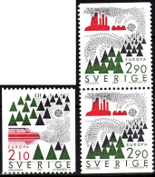 SWEDEN 1986 EUROPA: Nature. Trees And Technology. Complete 3v., MNH - 1986