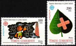 TURKEY 1986 EUROPA: Nature Protection. Pollution. Complete Set, MNH - 1986