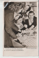 Vintage Rppc KLM K.L.M Royal Dutch Airlines Stewardess With Breakfast In Constellation Aircraft - 1919-1938: Entre Guerres