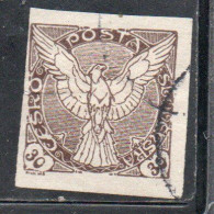CZECHOSLOVAKIA CESKA CECOSLOVACCHIA 1918 1920 IMPERF. NEWSPAPER STAMPS WINDHOVER 30h USED USATO OBLITERE' - Timbres Pour Journaux