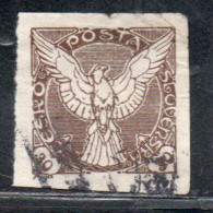 CZECHOSLOVAKIA CESKA CECOSLOVACCHIA 1918 1920 IMPERF. NEWSPAPER STAMPS WINDHOVER 30h USED USATO OBLITERE' - Timbres Pour Journaux