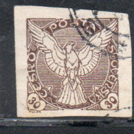 CZECHOSLOVAKIA CESKA CECOSLOVACCHIA 1918 1920 IMPERF. NEWSPAPER STAMPS WINDHOVER 30h USED USATO OBLITERE' - Newspaper Stamps