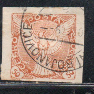 CZECHOSLOVAKIA CESKA CECOSLOVACCHIA 1918 1920 IMPERF. NEWSPAPER STAMPS WINDHOVER 50h USED USATO OBLITERE' - Zeitungsmarken