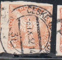 CZECHOSLOVAKIA CESKA CECOSLOVACCHIA 1918 1920 IMPERF. NEWSPAPER STAMPS WINDHOVER 50h USED USATO OBLITERE' - Dagbladzegels