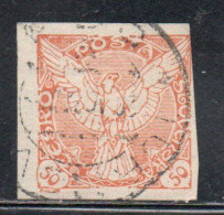 CZECHOSLOVAKIA CESKA CECOSLOVACCHIA 1918 1920 IMPERF. NEWSPAPER STAMPS WINDHOVER 50h USED USATO OBLITERE' - Francobolli Per Giornali