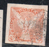 CZECHOSLOVAKIA CESKA CECOSLOVACCHIA 1918 1920 IMPERF. NEWSPAPER STAMPS WINDHOVER 50h USED USATO OBLITERE' - Newspaper Stamps