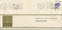 ANDORRE FRANCAIS LETTRE SERIGRAPHIEE 50c DE ANDORRE LA VIEILLE POUR COULEUVRE ( ALLIER ) DE 1973  LETTRE COVER - Covers & Documents