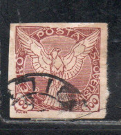 CZECHOSLOVAKIA CESKA CECOSLOVACCHIA 1918 1920 IMPERF. NEWSPAPER STAMPS WINDHOVER 100h USED USATO OBLITERE' - Sellos Para Periódicos