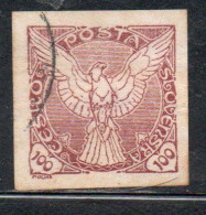 CZECHOSLOVAKIA CESKA CECOSLOVACCHIA 1918 1920 IMPERF. NEWSPAPER STAMPS WINDHOVER 100h USED USATO OBLITERE' - Dagbladzegels