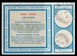 2866-5-INDIA- 1.50 RUPIA-USED-CALCUTTA-1974-INTERNATIONAL REPLY COUPON-IRC - Used Stamps