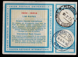 2866-7-INDIA- 1.50 RUPIA-USED-ALLAHADA-1974-INTERNATIONAL REPLY COUPON-IRC - Gebraucht