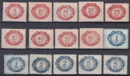 ⁕ Liechtenstein 1920 ⁕ Postage Due Mi.1-12 ( 1, 2 & 5 Kr. X2 ) ⁕ 15v MNH/MH - Taxe