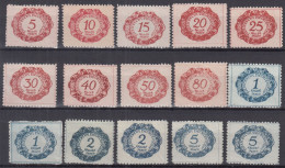 Action !! SALE !! 50 % OFF !! ⁕ Liechtenstein 1920 ⁕ Postage Due Mi.1-12 ( 1, 2 & 5 Kr. X2 ) ⁕ 15v MNH/MH - Segnatasse