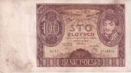 BILLETE DE POLONIA DE 100 ZLOTYCH DEL AÑO 1934  (BANKNOTE) - Pologne