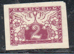 CZECHOSLOVAKIA CESKA CECOSLOVACCHIA 1919 1920 SPECIAL DELIVERY STAMPS DOVES 2h MH - Dagbladzegels