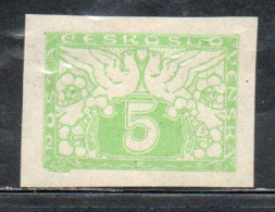 CZECHOSLOVAKIA CESKA CECOSLOVACCHIA 1919 1920 SPECIAL DELIVERY STAMPS DOVES 5h MH - Dienstmarken