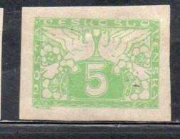 CZECHOSLOVAKIA CESKA CECOSLOVACCHIA 1919 1920 SPECIAL DELIVERY STAMPS DOVES 5h MH - Sellos De Servicio